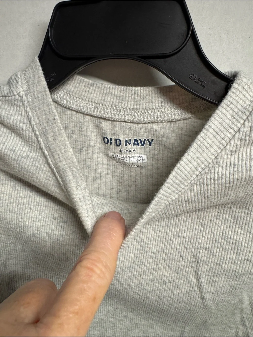 Old Navy Short-Sleeve Ribbed Tee in Light Gray 18 to 24M